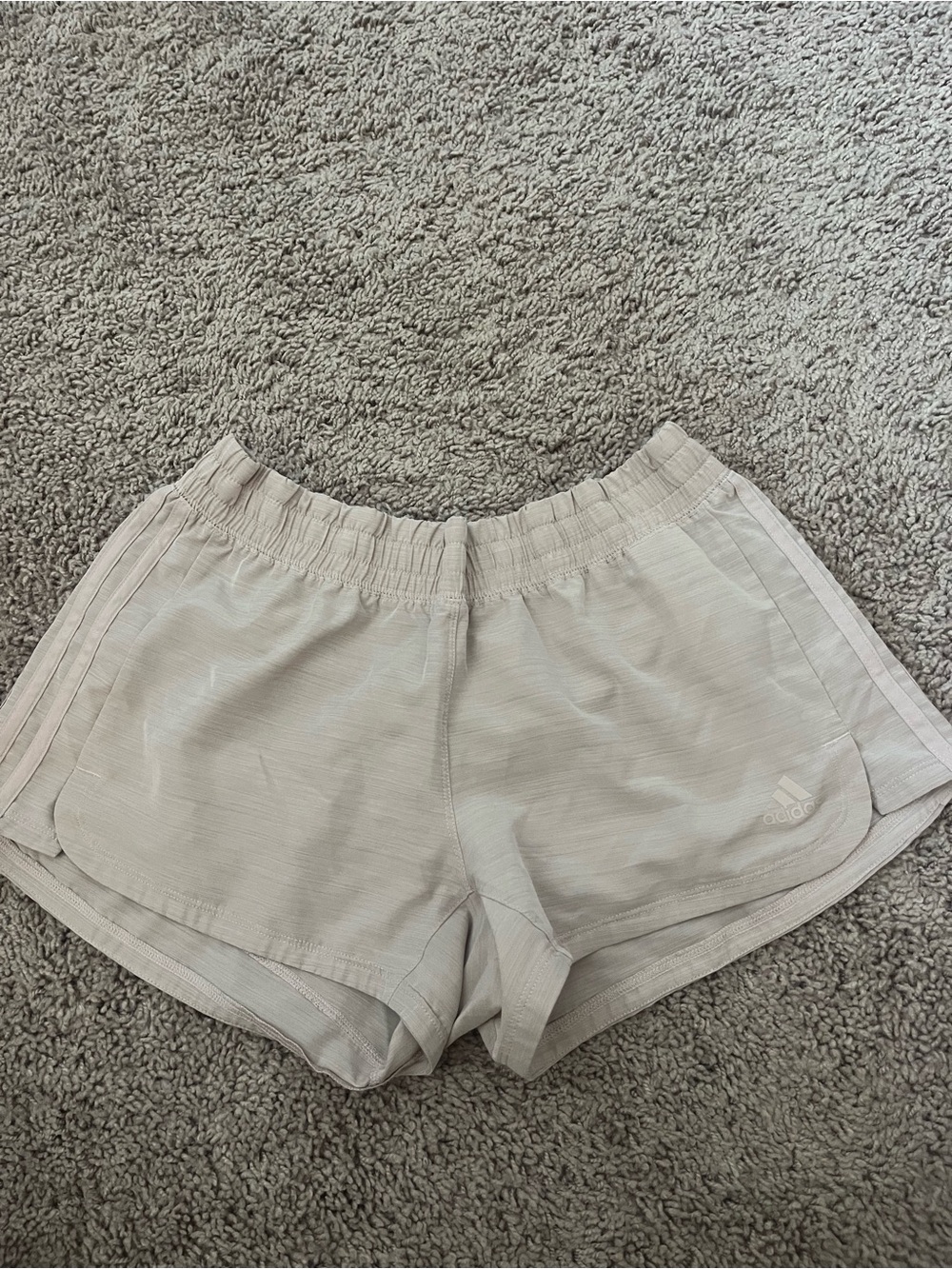 Adidas Women's Light Beige Athletic Shorts